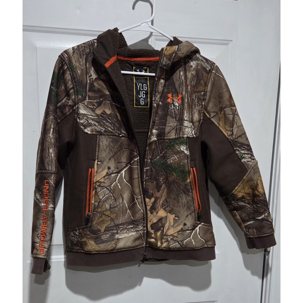 Under Armour Storm Camo Hooded Full Zip Jacket Youth L Boys